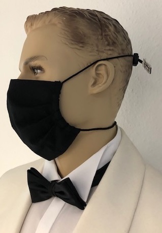 zero27one Mund Nasen Maske mit Kopfband 100% BW in schwarz