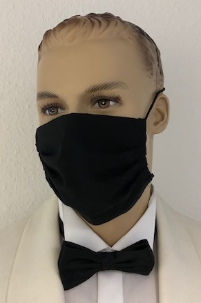 zero27one Mund Nasen Maske mit Kopfband 100% BW in schwarz