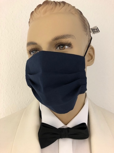 zero27one Mund Nasen Maske mit Kopfband 100% BW in navy (blau)