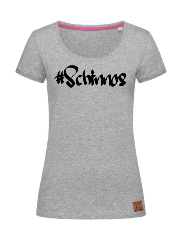 "#Schinnos" Damen T-Shirt, grau